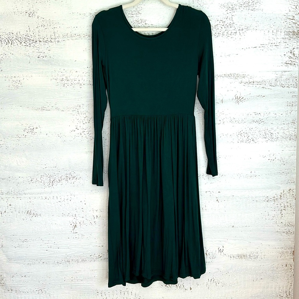 DB Moon long sleeve dress, empire waist with pockets.  Size M